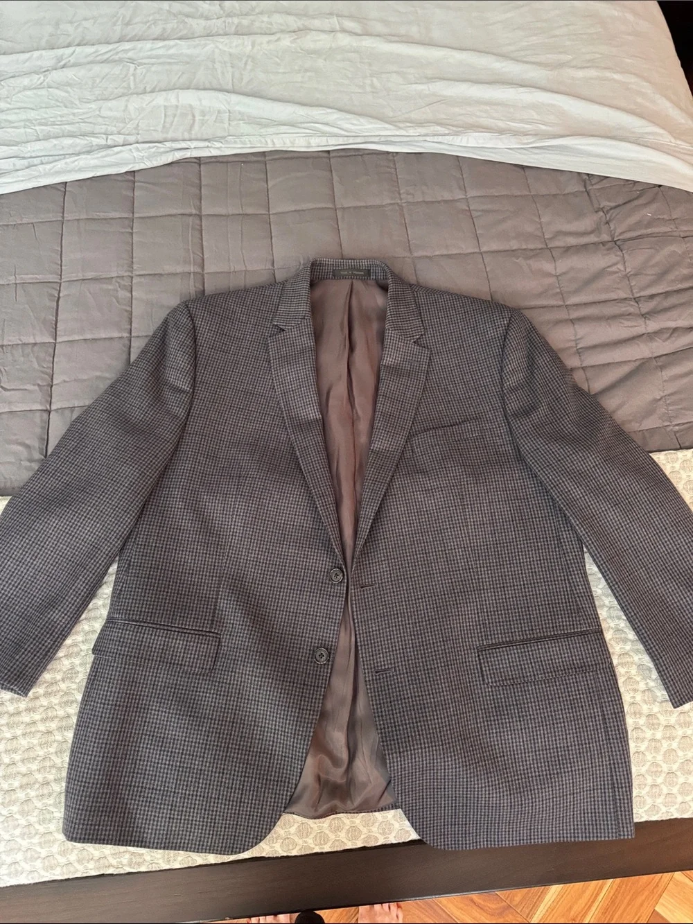 Lauren Ralph Lauren Men's Gray Micro-Check Sport Coat